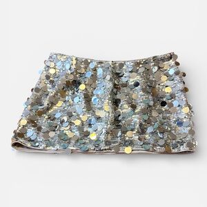 Finesse Silver Sequin Mini Skirt